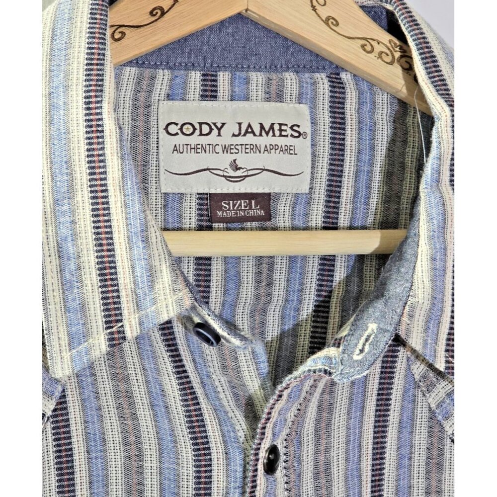 Cody James Men’s Western Pearl Snap Long Sleeve –Large – Bold Striped Multicolor - Picture 3 of 16